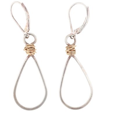 Sale Photo Thumbnail #241: Sterling Silver Gold Filled Wire Wrap Drop Earrings