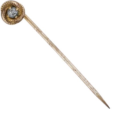 Sale Photo Thumbnail #295: Gold Filled Rhinestone Twisted Halo Stick Pin