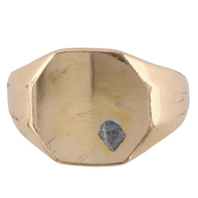 Sale Photo Thumbnail #235: Signed 14K Gold Filled Octagon Signet Ring Size 10