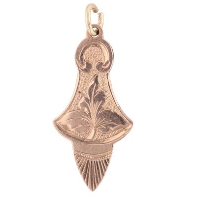 Sale Photo Thumbnail #301: Victorian Gold Filled Engraved Leaf Pendant