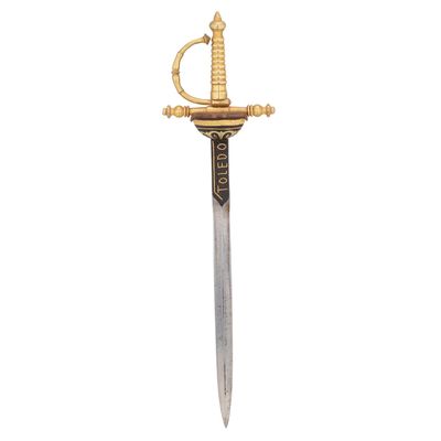 Sale Photo Thumbnail #407: Toledo Spain 24K Gold Overlay Steel Damascene Sword Letter Opener