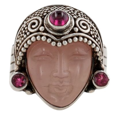 Sale Photo Thumbnail #467: Sajen Sterling Silver Multi-Stone Goddess Adjustable Ring