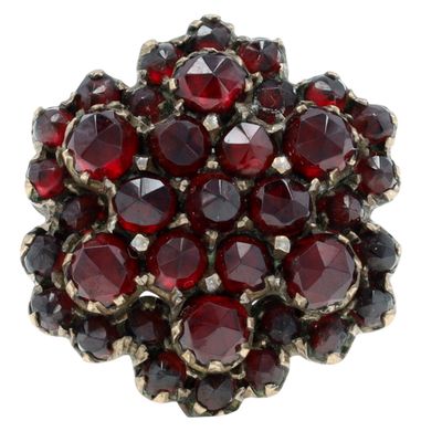 Sale Photo Thumbnail #397: Antique 8K Gold Bohemian Garnet Cluster Ring Size 7