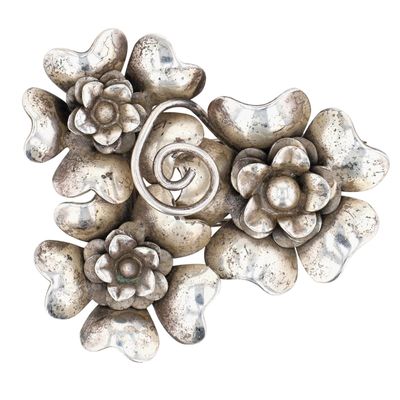 Sale Photo Thumbnail #155: Sterling Silver Floral Cluster Dress Clip