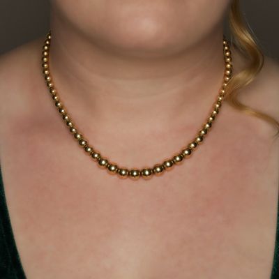 Sale Photo Thumbnail #228: Antique Gold Filled Graduated Bead Necklace