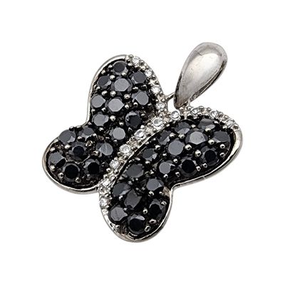 Sale Photo Thumbnail #491: Signed Sterling Cubic Zirconia Butterfly Pendant