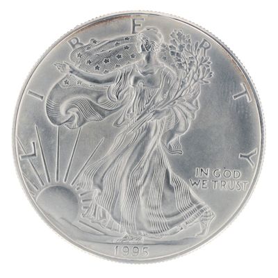 Sale Photo Thumbnail #183: 1995 1oz. Fine Silver USA Walking Liberty One Dollar Coin