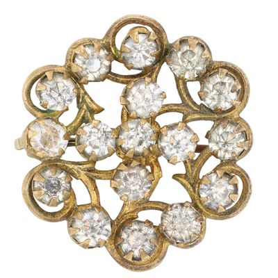 Sale Photo Thumbnail #372: VIctorian Gold Filled Paste Cluster Vining Brooch