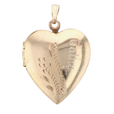Sale Photo Thumbnail #255: Vintage 12K Gold Filled Engraved Mother Daughter Heart Locket Pendant