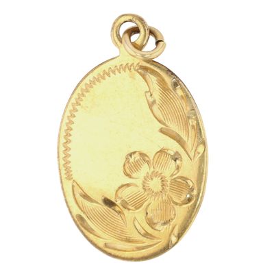 Sale Photo Thumbnail #232: Carl Art Inc. 14K Gold Filled Engraved Floral Pendant