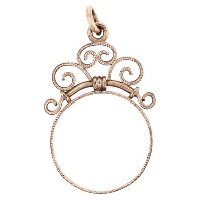 Sale Photo Thumbnail #341: Antique Gold Filled Ornate Coin Frame Pendant