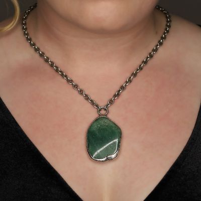 Sale Photo Thumbnail #433: Buch & Deichmann Jacob Hull Denmark Silver Tone Jade Modern Necklace