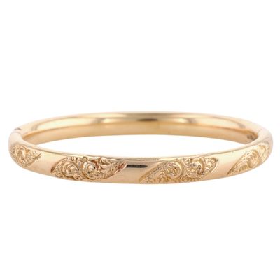 Sale Photo Thumbnail #227: Signed Gold Filled Embossed Hinge Bangle Bracelet