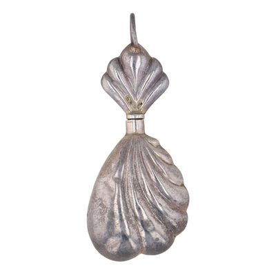 Sale Photo Thumbnail #510: Signed Sterling Silver Puffy Shell Perfume Pendant