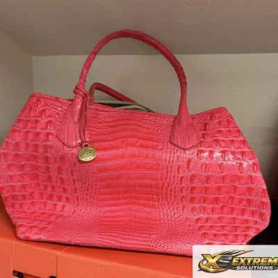 Bright Pink Embossed Handbag