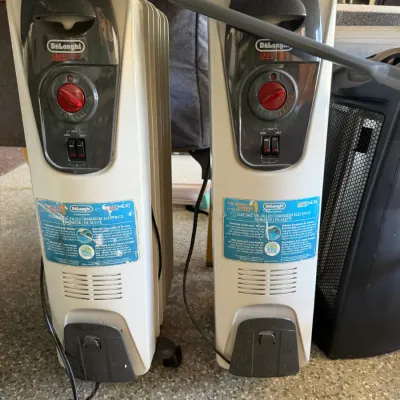 Pair of DeLonghi Safeheat Electric Oil-Filled Radiator Heaters