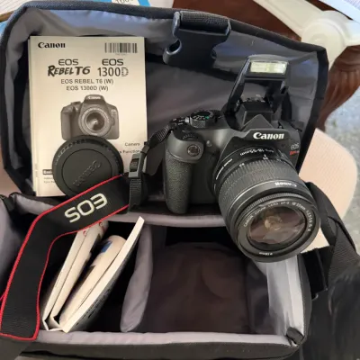 Canon EOS Rebel T6 DSLR Camera with 18-55mm Lens & Bag