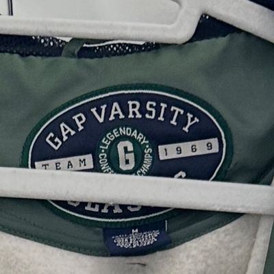 Green Hooded GAP Varsity Jacket