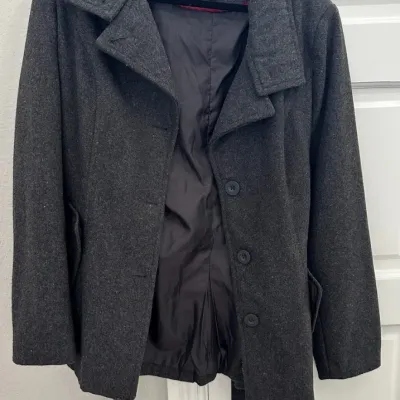 Charcoal Gray Belted Coat