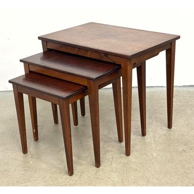 Danish Modern 3pc Nesting Table Set. Made in Denmark.