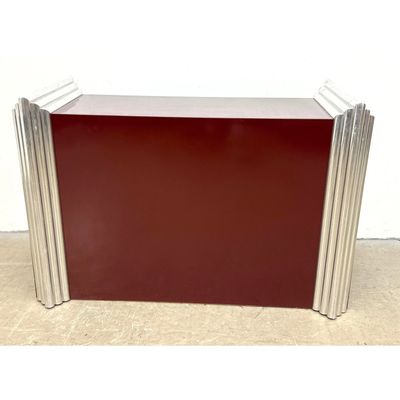 Art Deco Style Lacquered and Chrome Console Table.