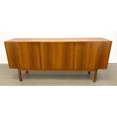 Danish Modern Teak Credenza Sideboard, 3 Doors, one with Drawers Marked, Made in Denmark