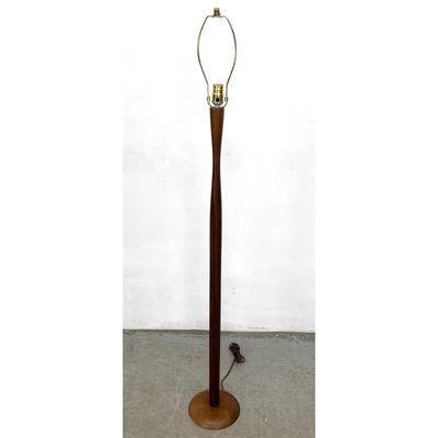 Vintage Laurel Danish Modern Teak Floor Lamp. Corseted.