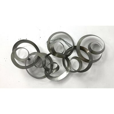 Modern Abstract Brushed Stainless Steel Ribbon Wall Sculpture. Continuity Design. Unsigned.