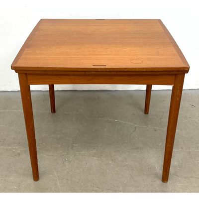 Danish Modern Teak Reversible Top Dining Game Table.