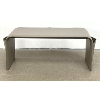 Calligaris Italian Leather Curved Bench with Side Pockets. SHAPE Bench. Pio and Tit Toso designers.