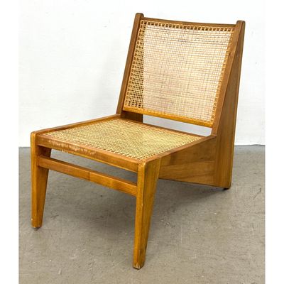 Pierre Jeanneret Kangaroo Lounge Chair.  Hand Woven Caning.