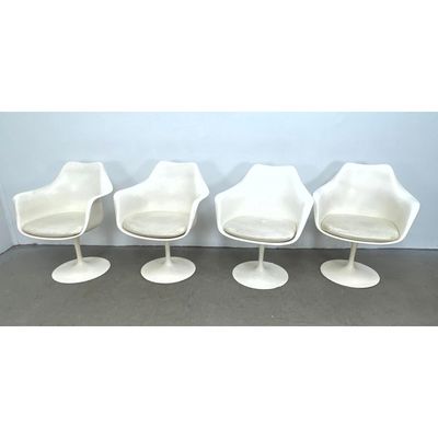 Set 4 Eero Saarinen for Knoll Tulip Arm Chairs. Unmarked.