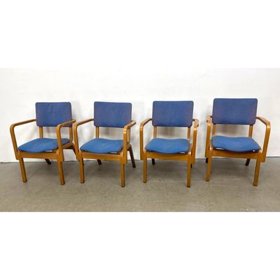 Set 4 Mid Century Modern Rud Thygesen Style Arm Chairs.