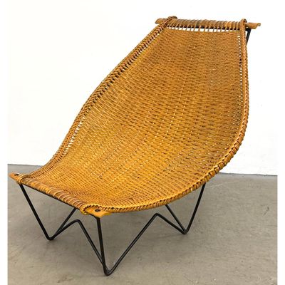 John Risley Duyan Lounge Chair.  Rattan and Iron.