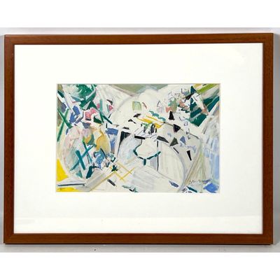 JANE PIPER Abstract Modern mixed Media Painting on Paper.