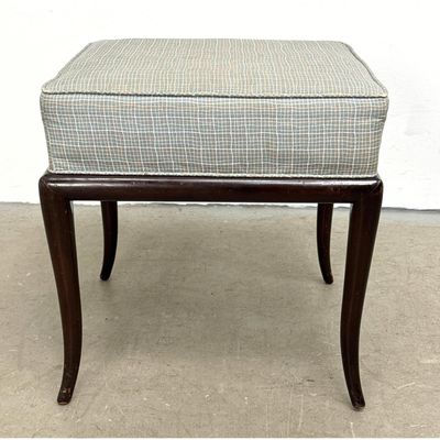 TH Robsjohn-Gibbings for Widdicomb Upholstered Sabre Leg Stool.