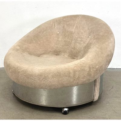 Antonella Mosca Style  Vintage Mid Century Modern Satellite Lounge Chair on Wheels