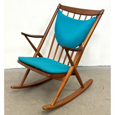 60s Danish Modern Frank Reenskaug Bramin Mobler Teak Rocking Chair