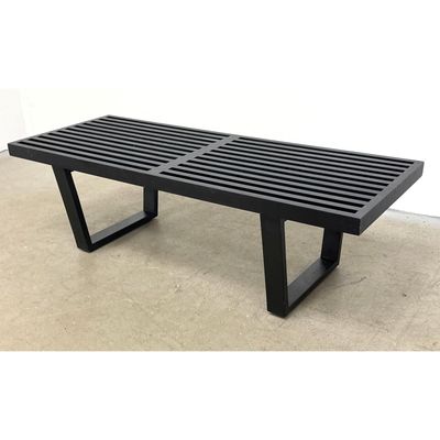 George Nelson Attributed Slat Bench.  Ebonized finish.