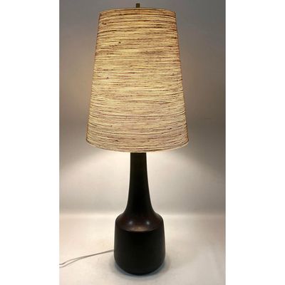 Bostlund Industries Inc Mid-Century Modern Glazed Ceramic Table Lamp with Original String Wrapped Sh