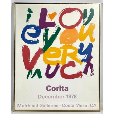 Corita Kent Exhibition Poster I Love You Very Much Muirhead Galleries 1978 Framed