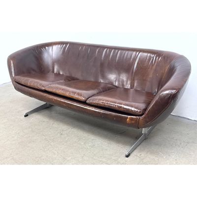 Vintage 1960s "Pod" three-seater sofa designed by Carl Eric Klote for Overman of Sweden.  Rare to fi