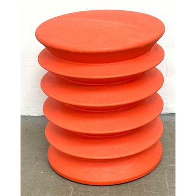 Orange ErgoErgo Ergonomic Bellows Stool in Molded Polyethylene marked ergoErgo.com