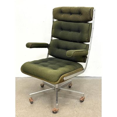 Vintage Mid Century Modern Tall Back Executive Desk Chair. ChairTex Olympia Collection.