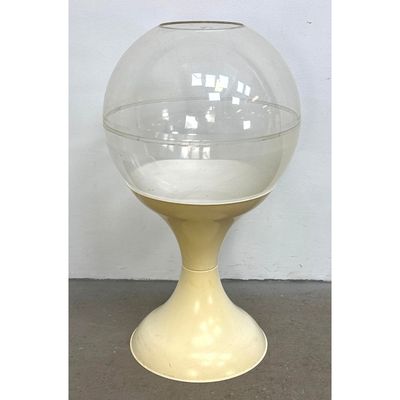 70s Mid Century Space Age Acrylic Globe Terrarium. Large Standing Floor Terrarium with Tulip Base an