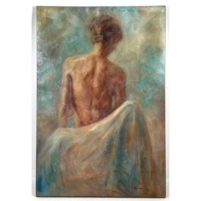 Marcan? Contemporary Figural Female Nude Print. Textured finish.