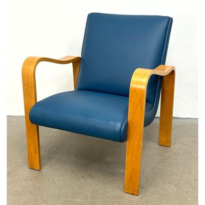 Thonet Bentwood Arm Lounge Chair.  Vinyl Upholstery.