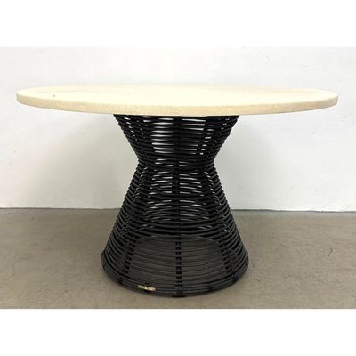 Summer Classics Harris Dining Patio Table features a distinctive Round Superstone top with a sturdy