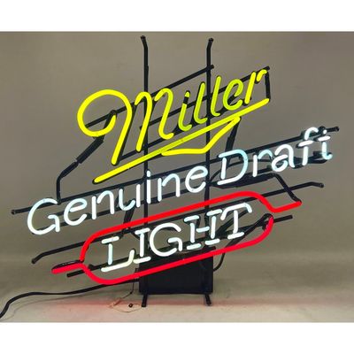 Mt. Vernon Neon Miller Genuine Draft Light Beer Sign with Union Made Label