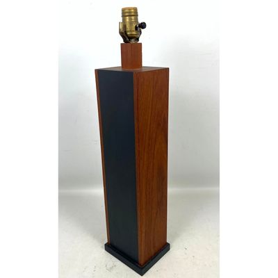 Vintage Mid Century Paul Evans Harpswell House Slate and Walnut Table Lamp, Unmarked.